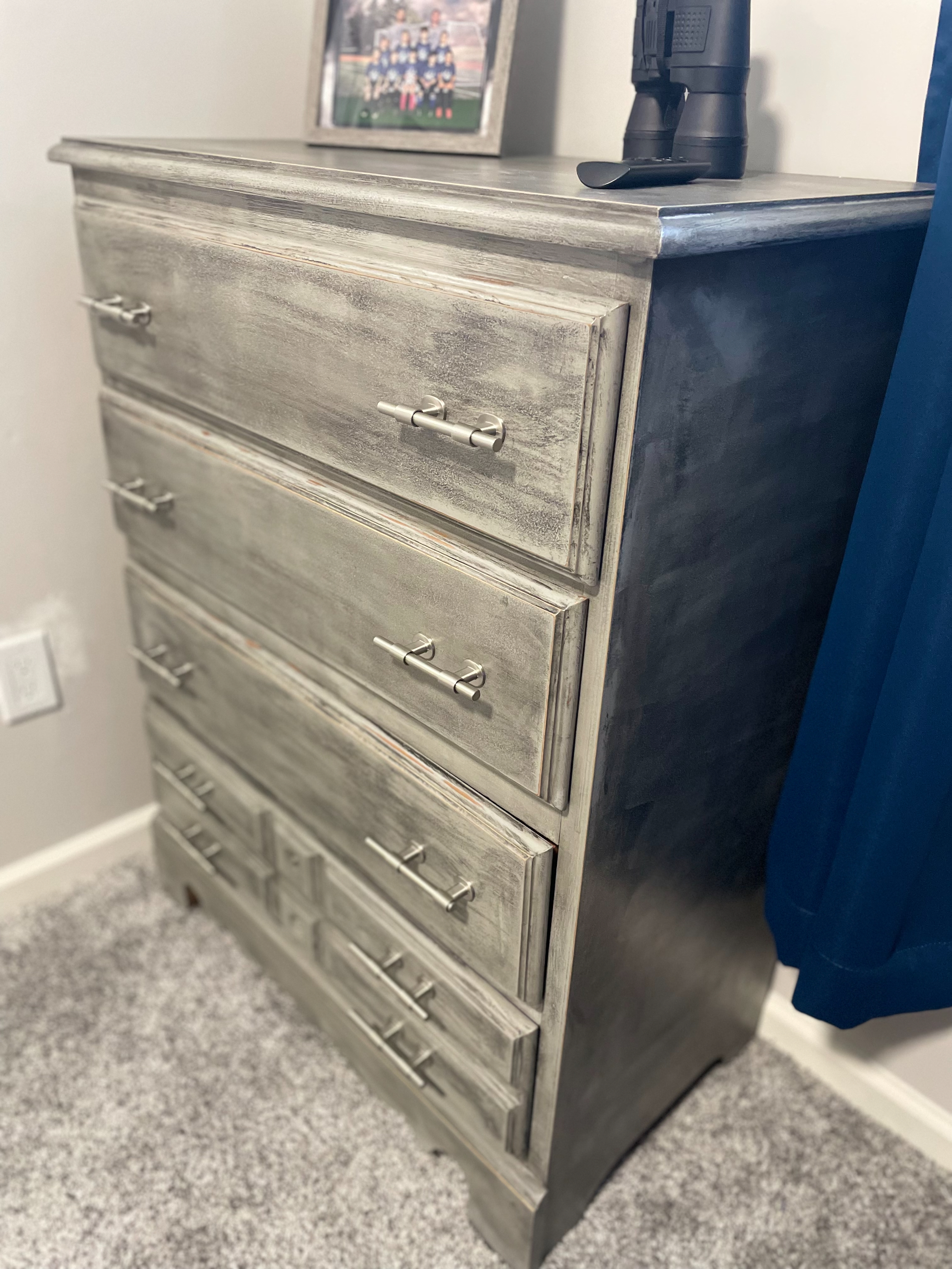 grey dresser refinished 